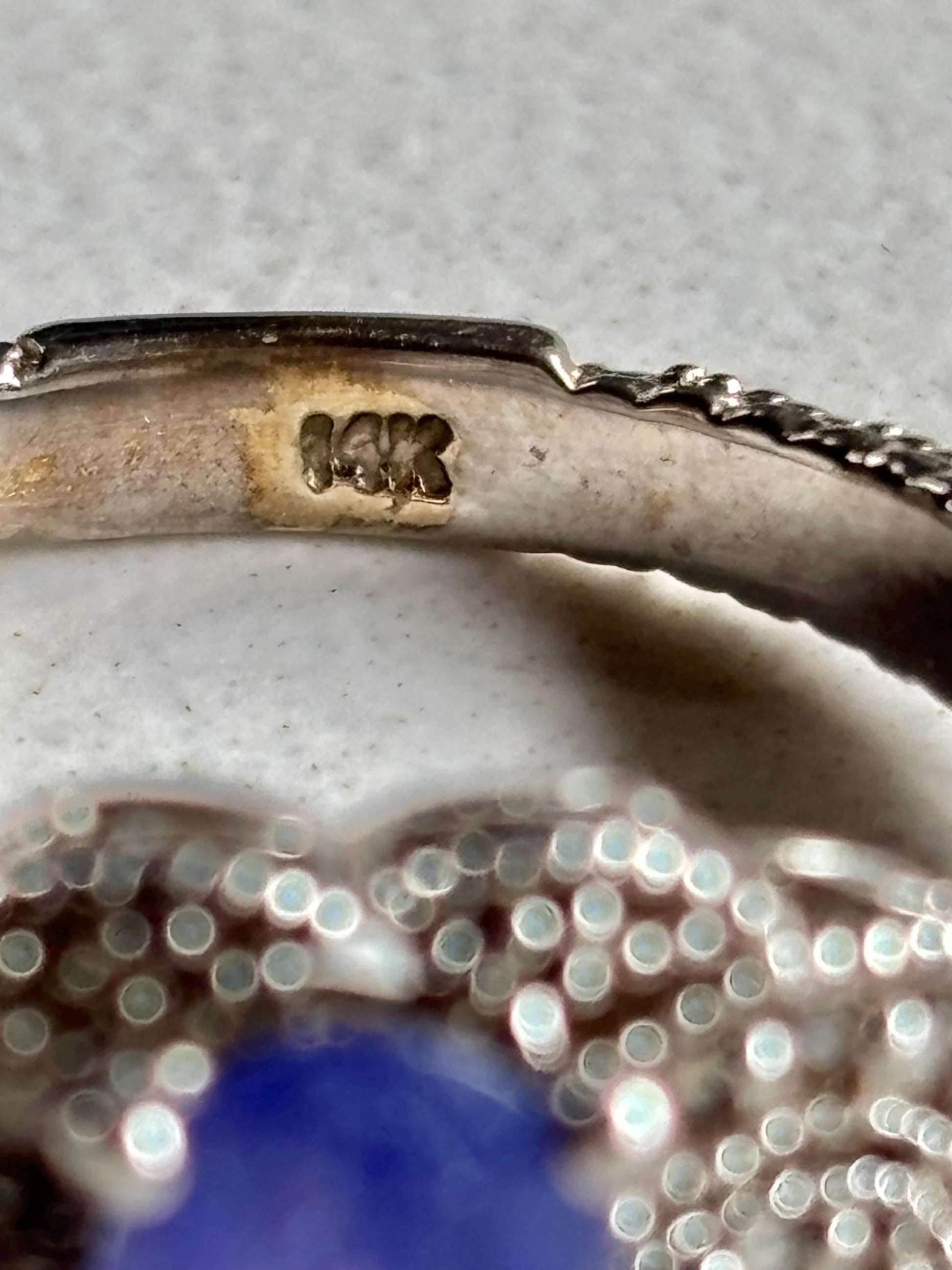Vintage Iolite Diamond Accents 14k