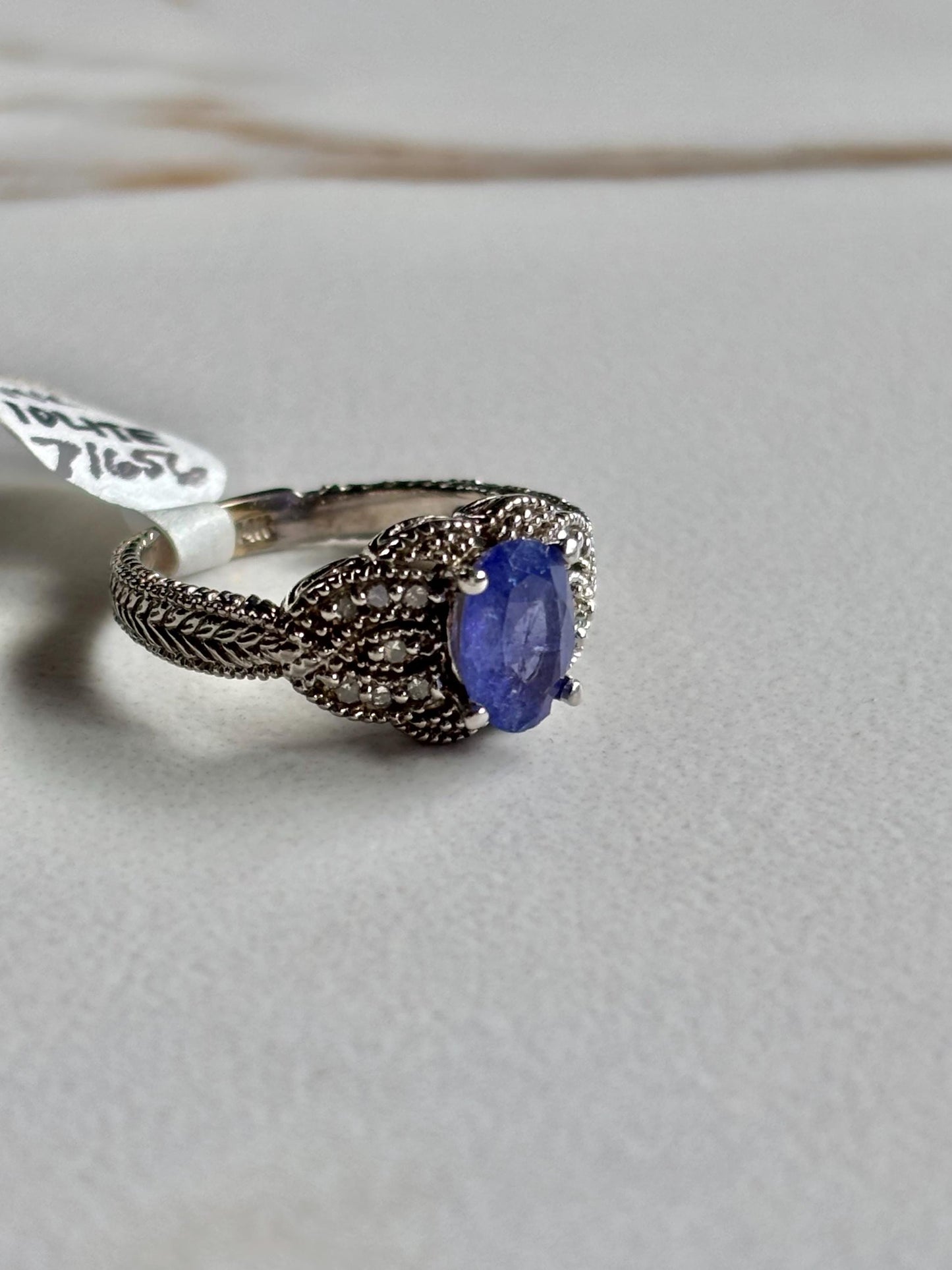 Vintage Iolite Diamond Accents 14k