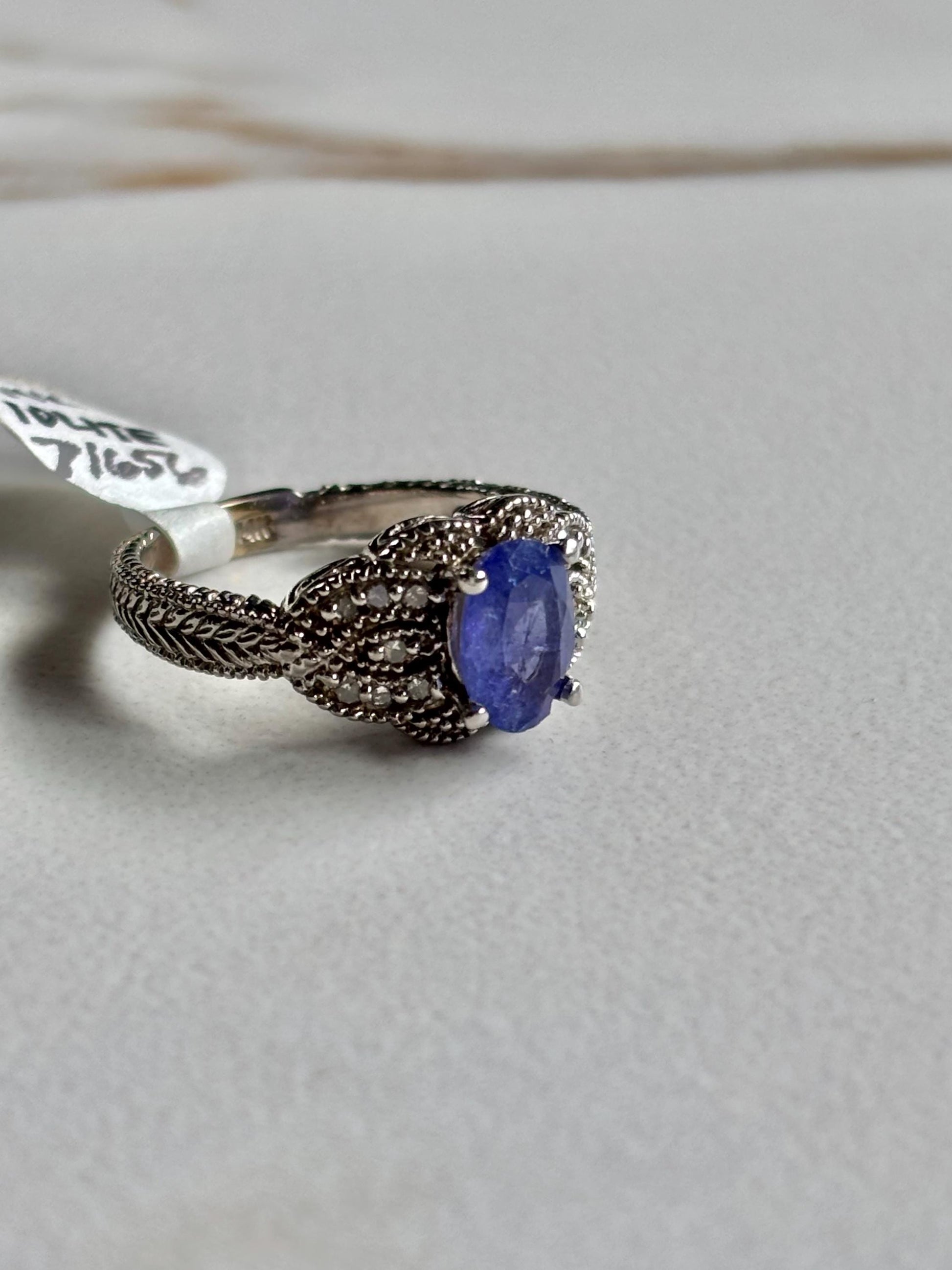 Vintage Iolite Diamond Accents 14k
