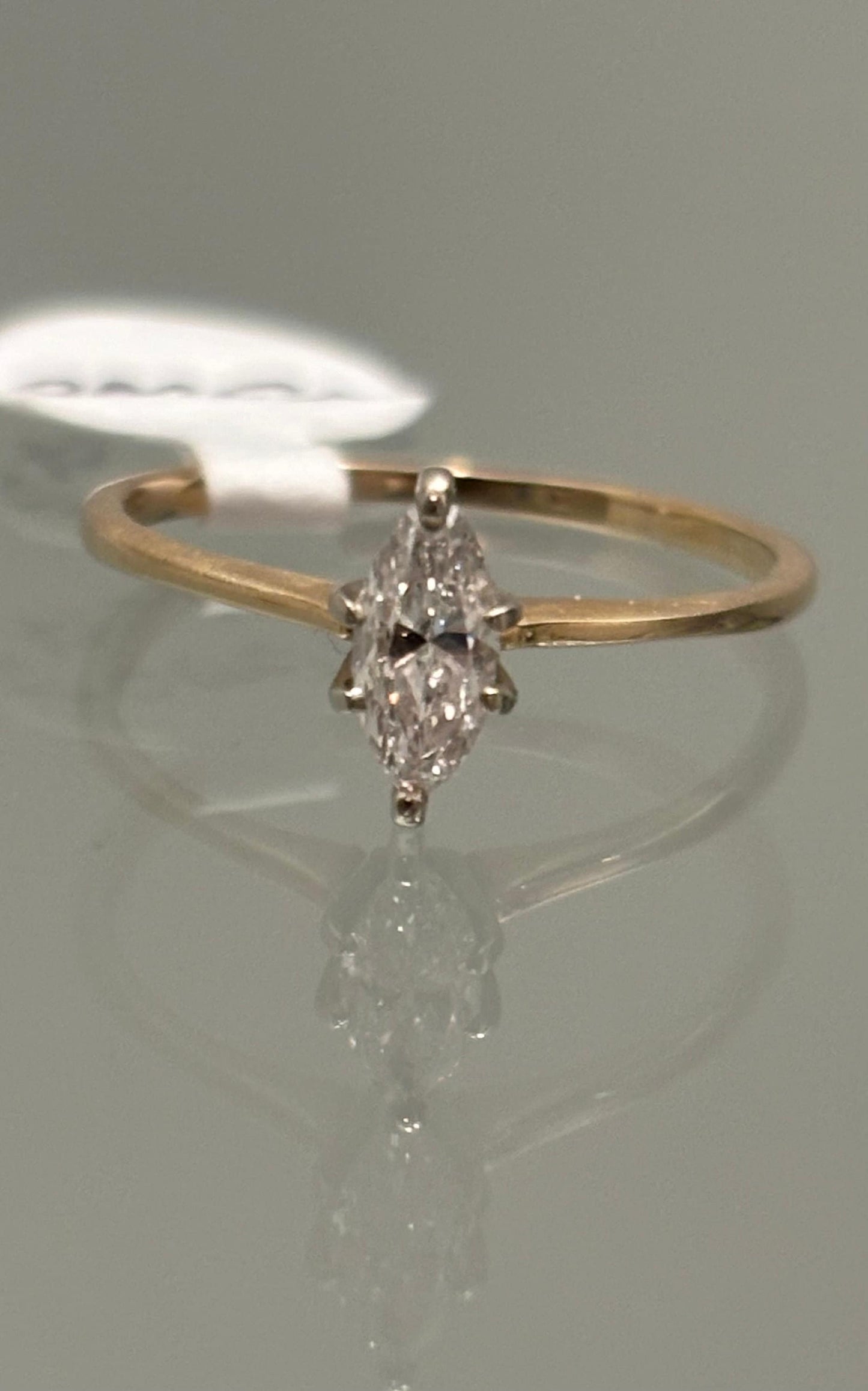 Vintage Marquise Diamond Engagement Ring 14K