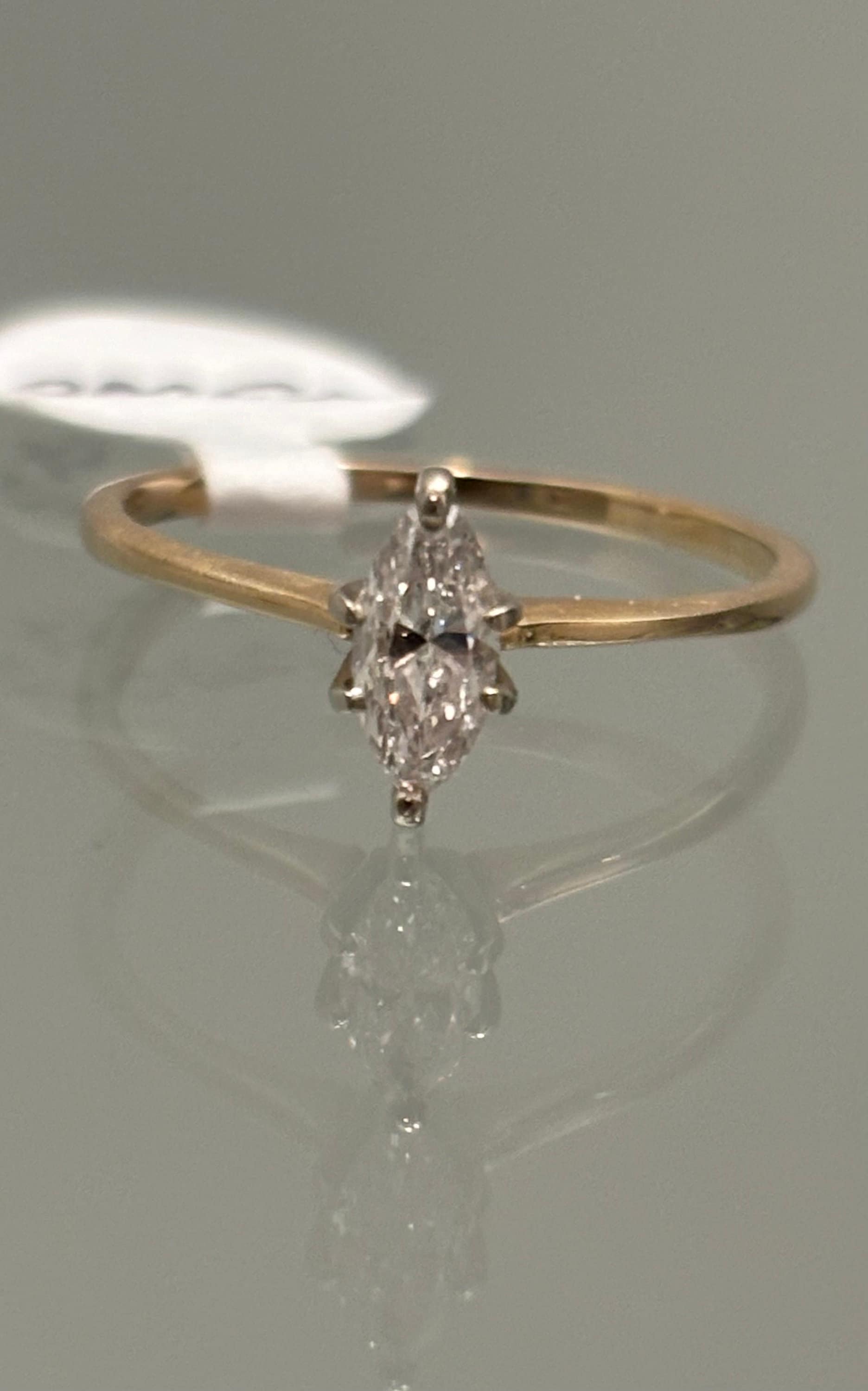 Vintage Marquise Diamond Engagement Ring 14K