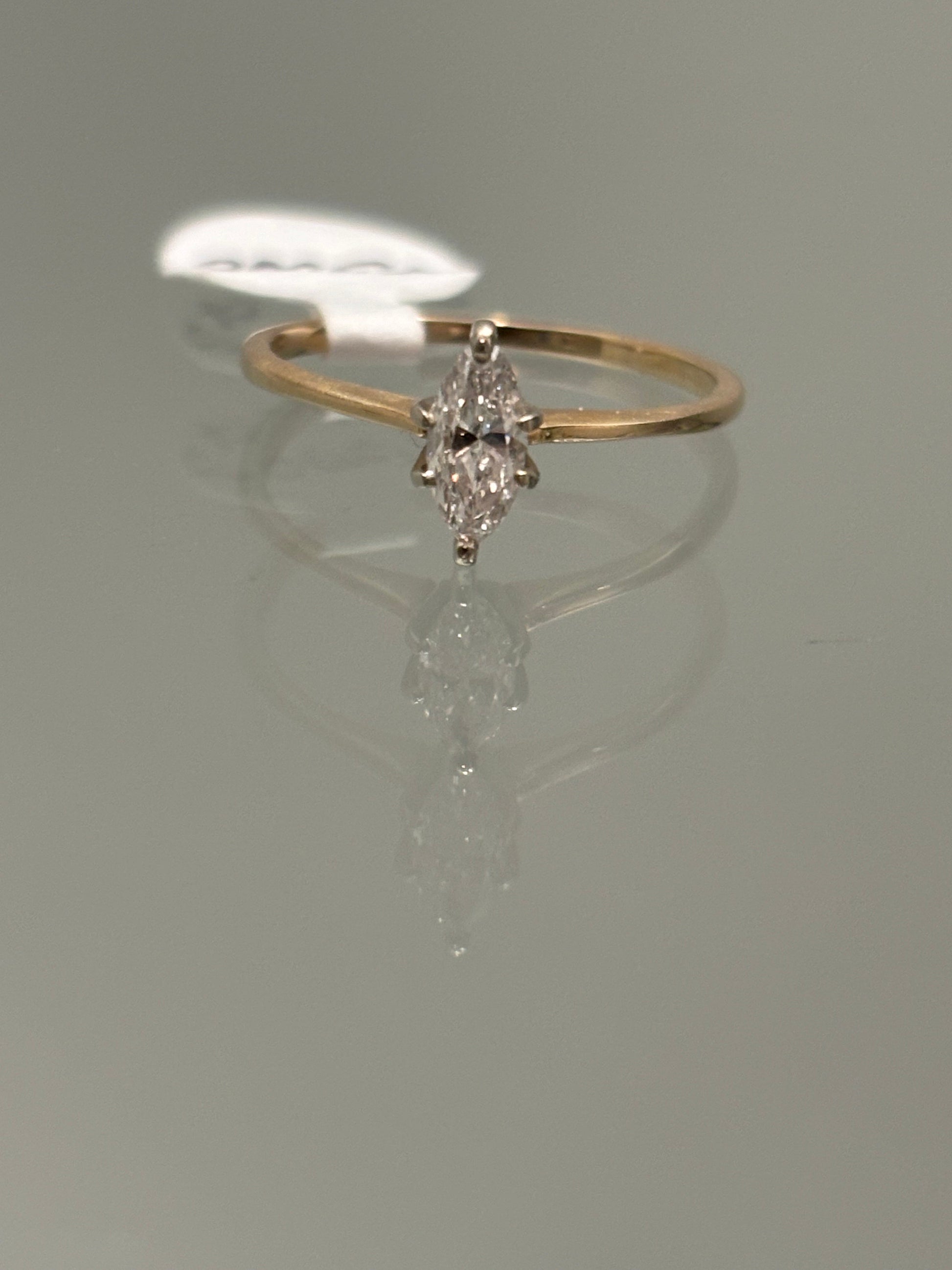 Vintage Marquise Diamond Engagement Ring 14K