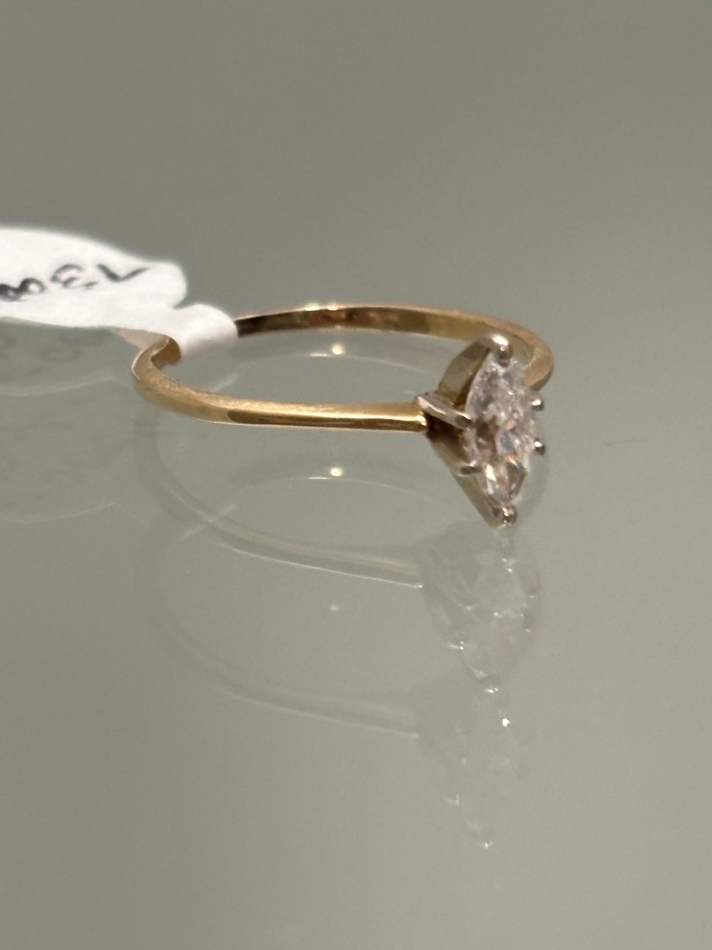 Vintage Marquise Diamond Engagement Ring 14K