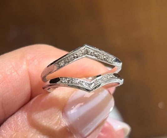 Vintage Natural Diamond Double Band 14k