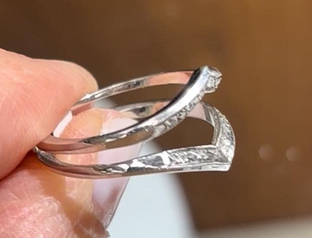 Vintage Natural Diamond Double Band 14k