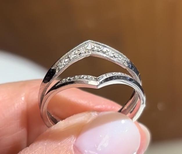 Vintage Natural Diamond Double Band 14k