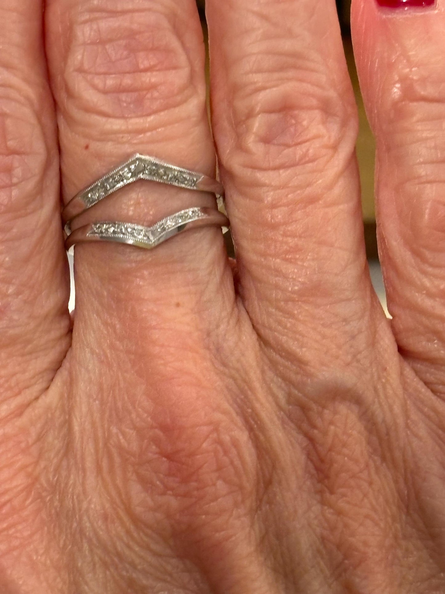 Vintage Natural Diamond Double Band 14k