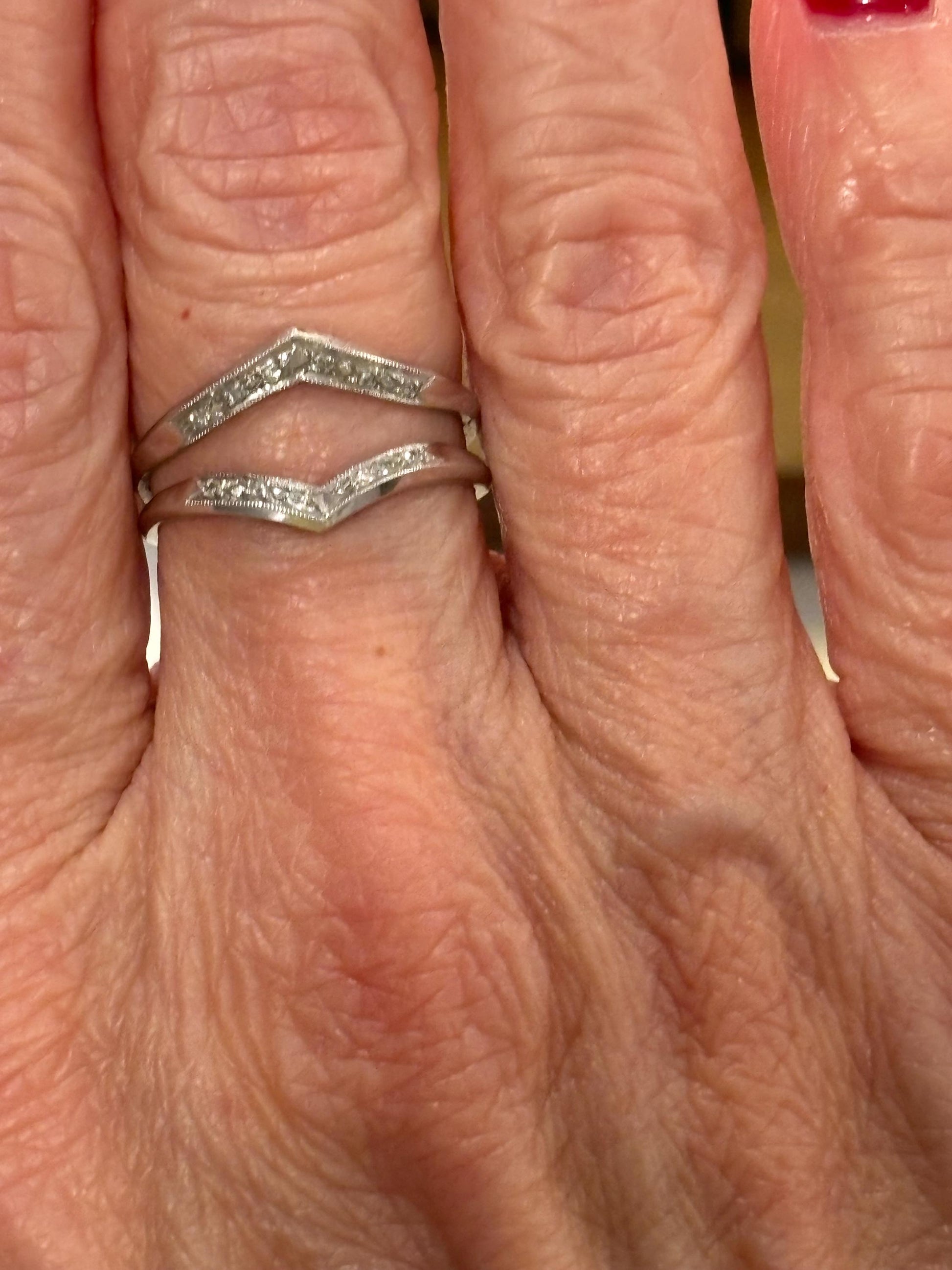 Vintage Natural Diamond Double Band 14k