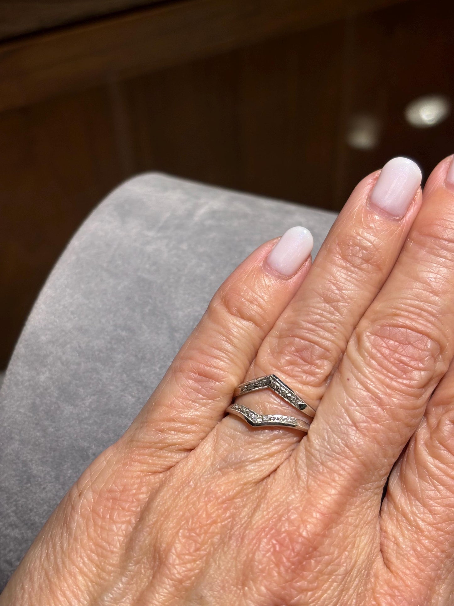 Vintage Natural Diamond Double Band 14k