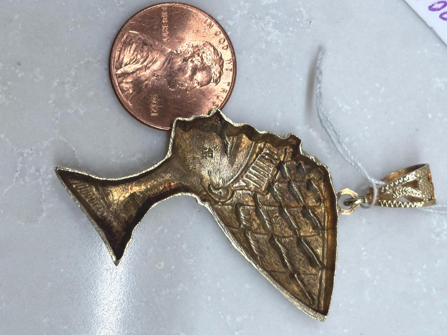 Vintage Nefertiti Large Pendant 10k