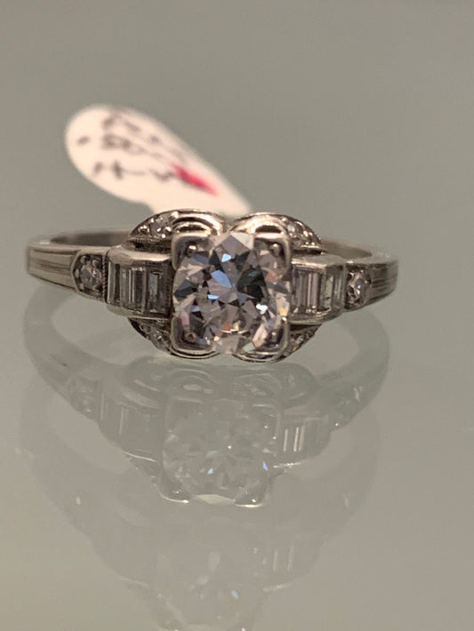 Vintage Platinum 1920’s Diamond  Engagement Ring