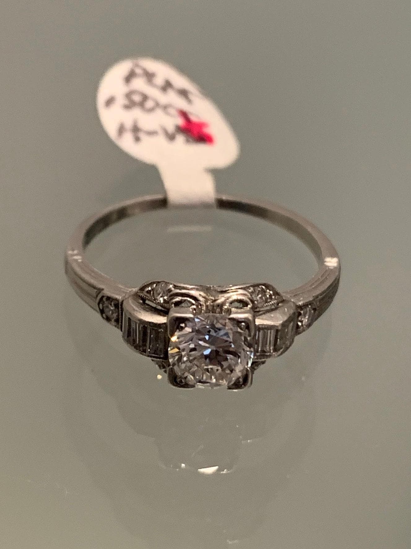Vintage Platinum 1920’s Diamond  Engagement Ring