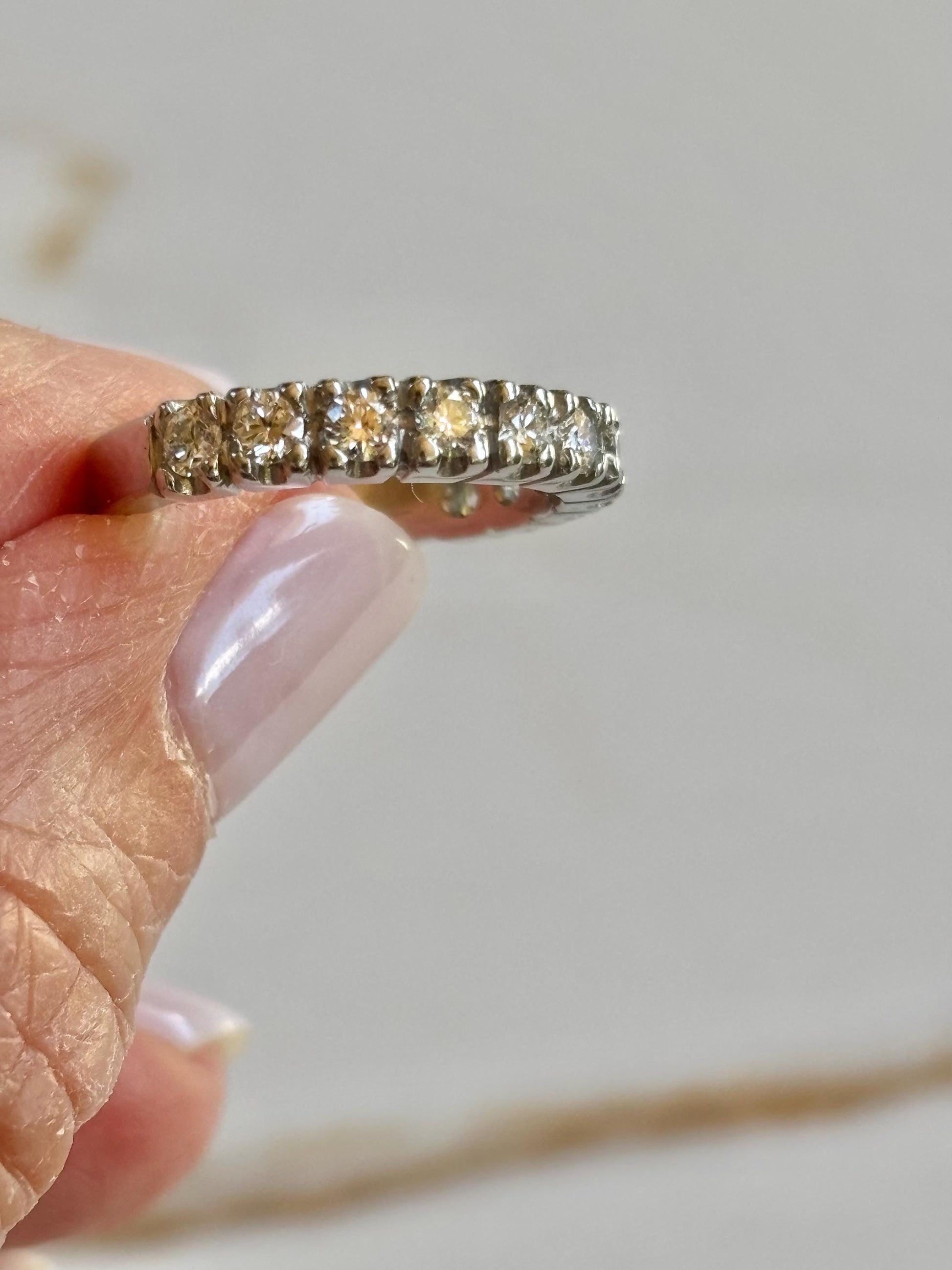 Vintage Platinum Diamond Wedding Band