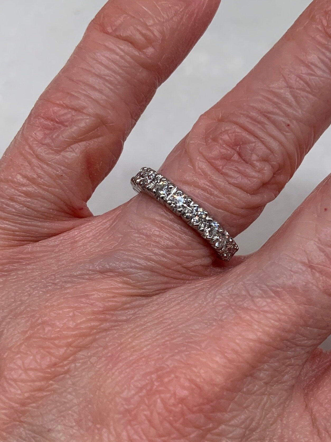 Vintage Platinum Diamond Wedding Band
