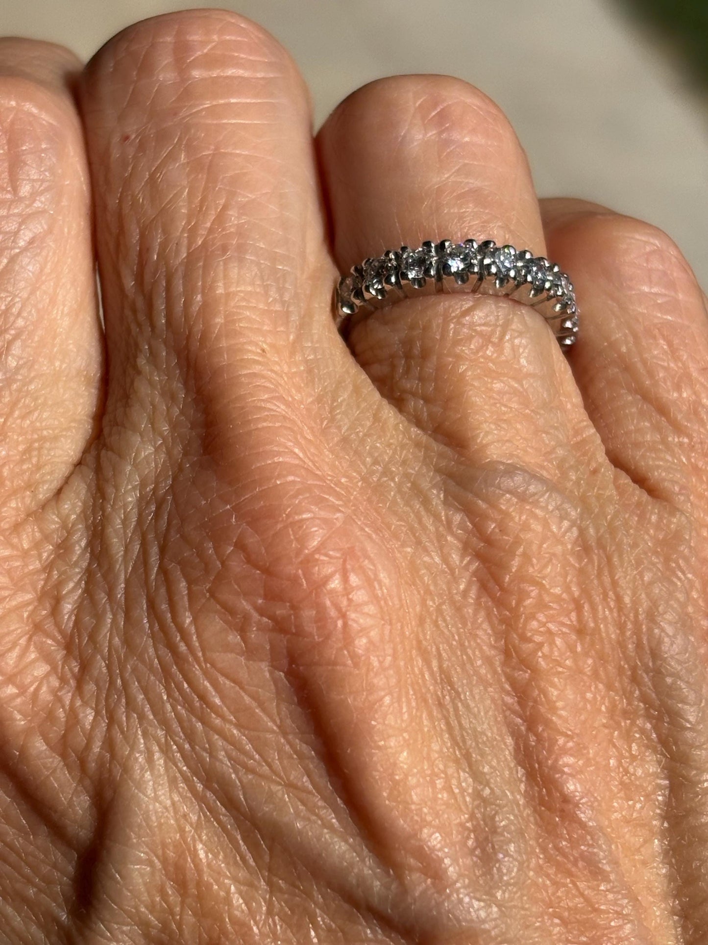 Vintage Platinum Diamond Wedding Band