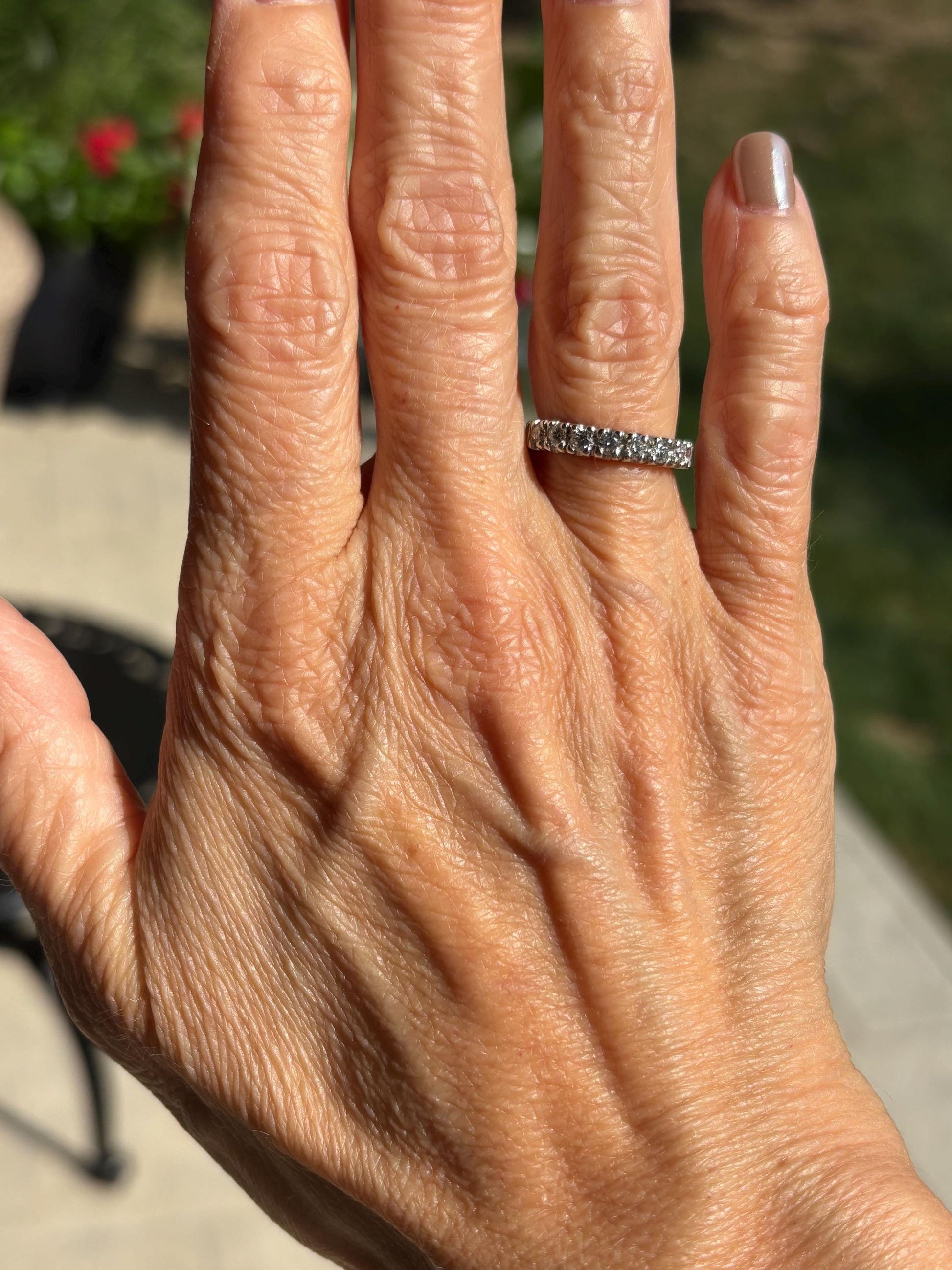 Vintage Platinum Diamond Wedding Band