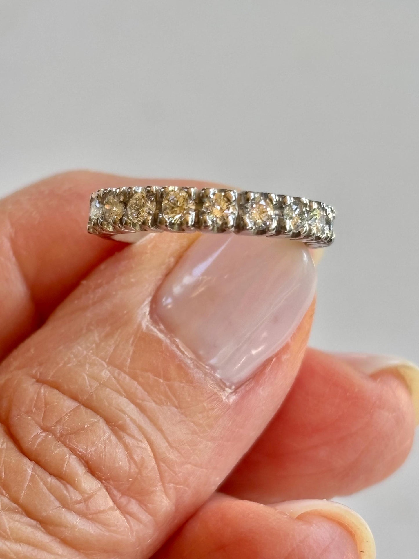 Vintage Platinum Diamond Wedding Band