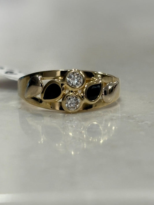 Vintage Sapphire CZ accents 14k