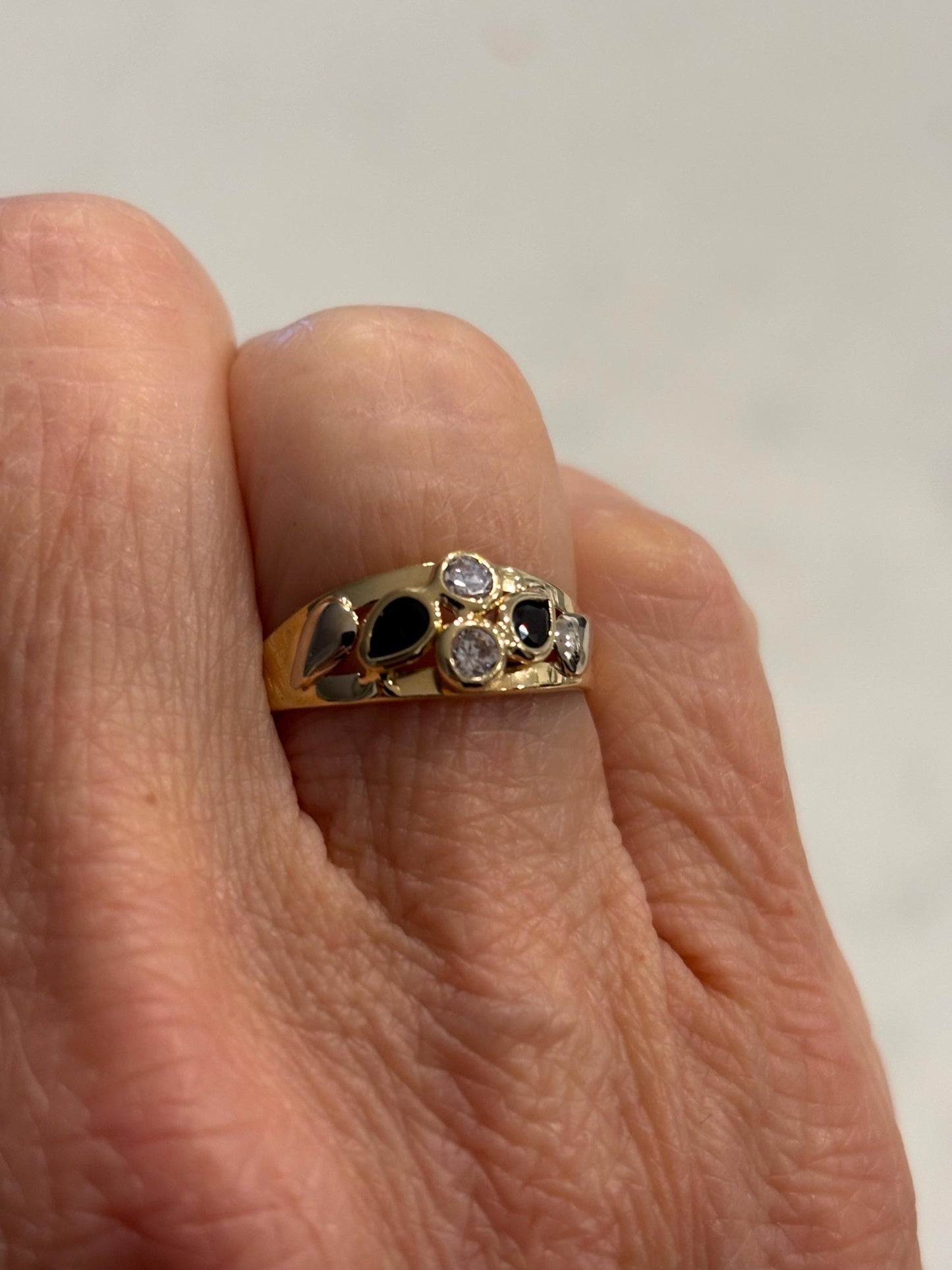 Vintage Sapphire CZ accents 14k
