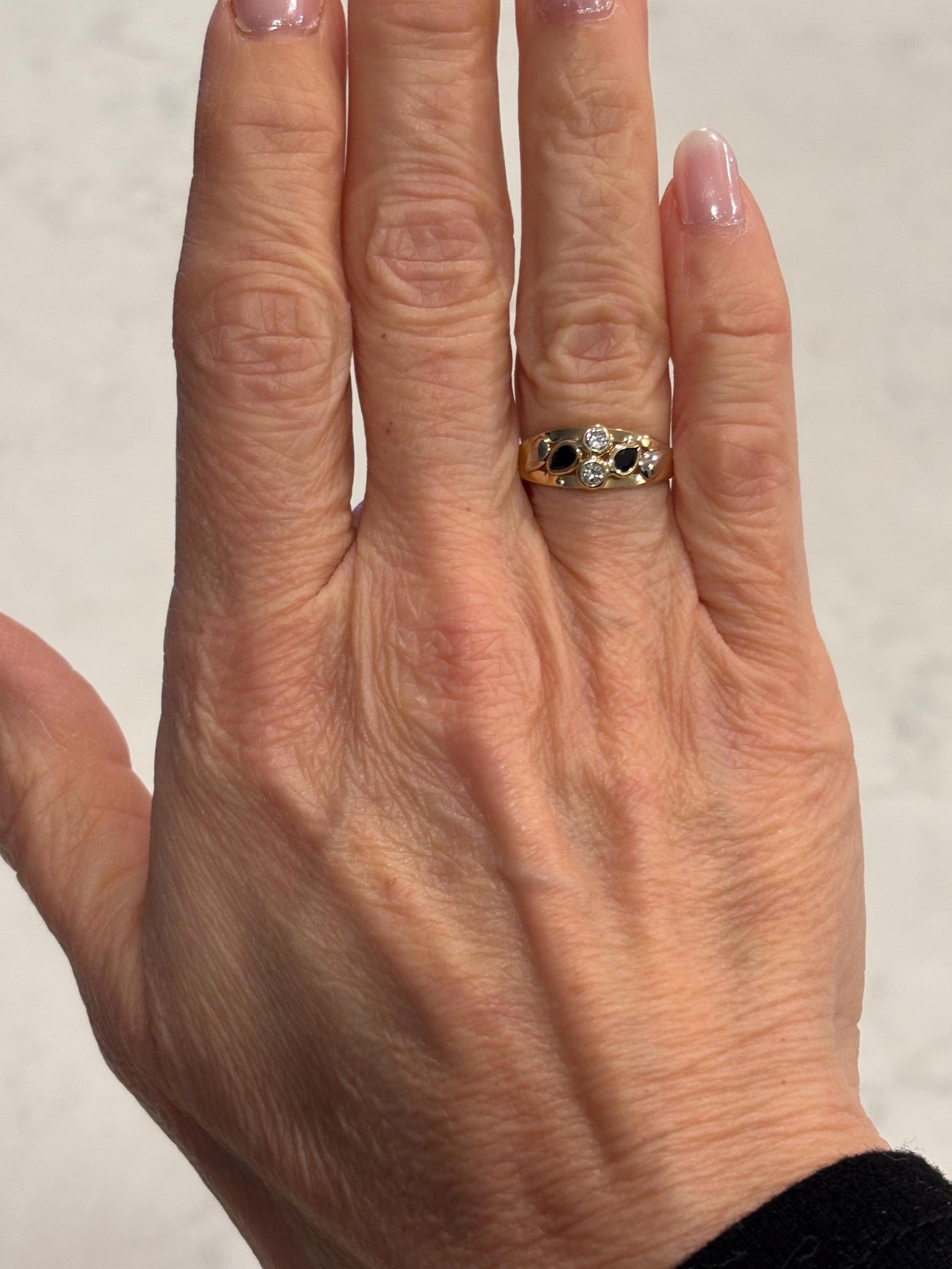 Vintage Sapphire CZ accents 14k