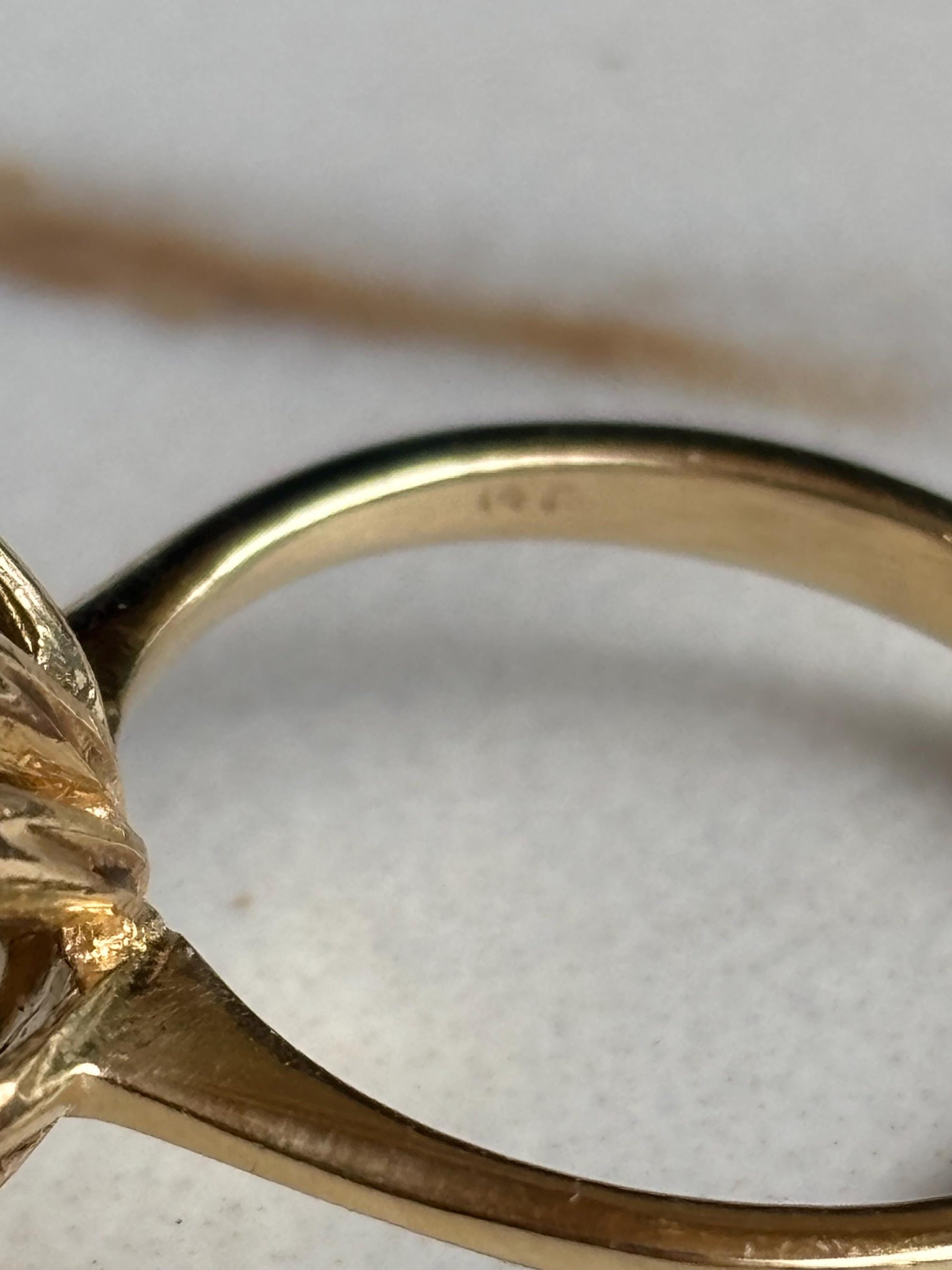 Vintage Sapphire Diamond Cluster Ring 14K