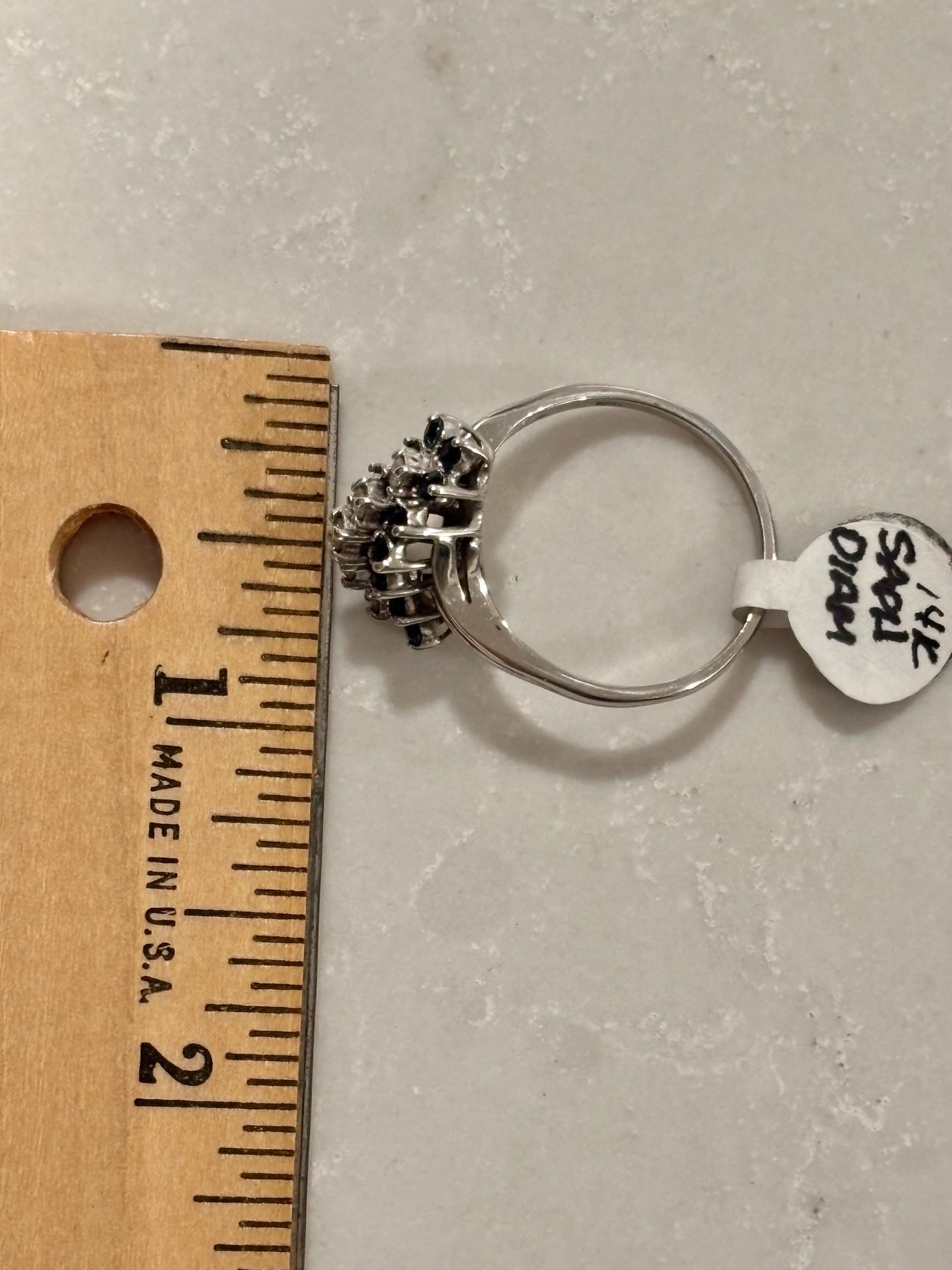 Vintage Sapphire Diamond Waterfall 14k