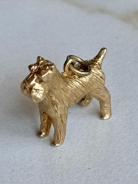 Vintage Scotty Terrier Dog Charm 14K