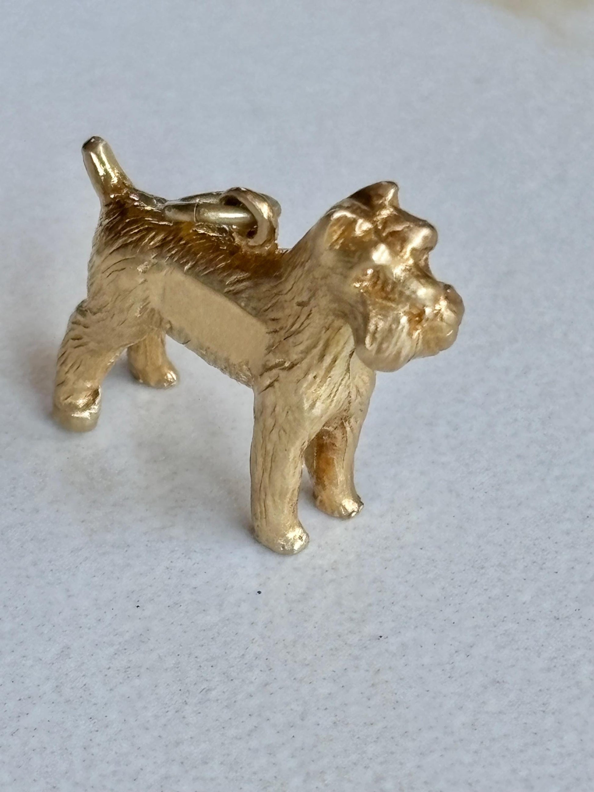 Vintage Scotty Terrier Dog Charm 14K