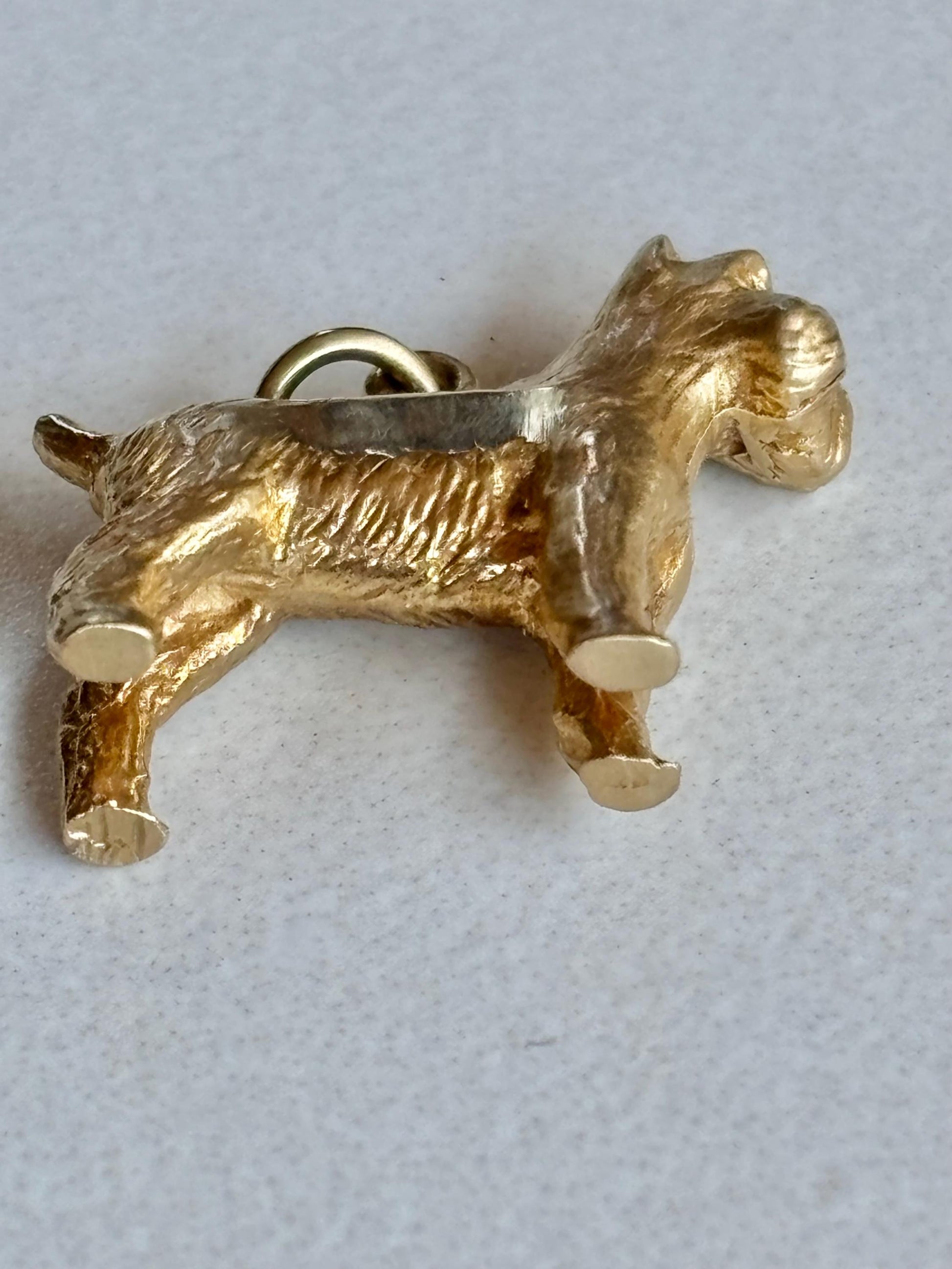 Vintage Scotty Terrier Dog Charm 14K