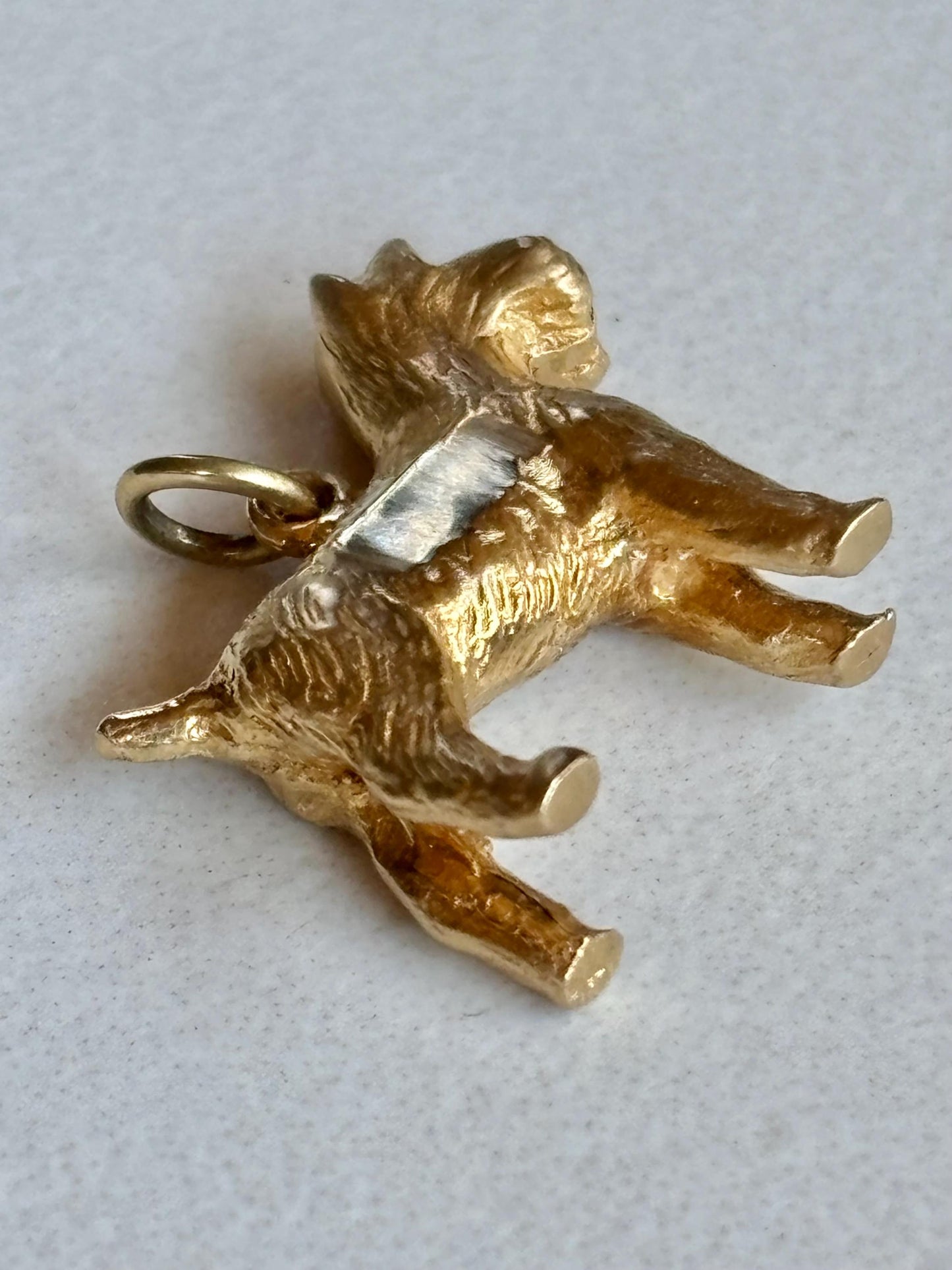 Vintage Scotty Terrier Dog Charm 14K