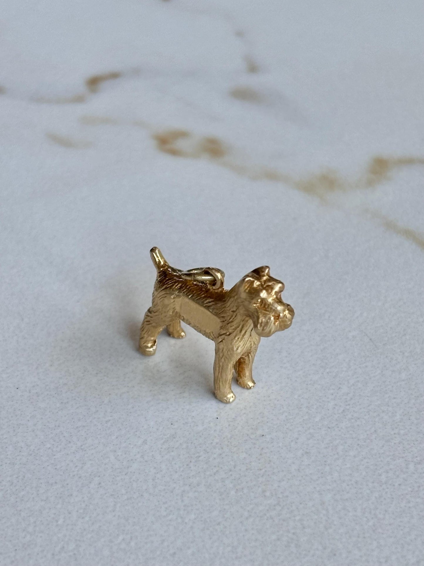 Vintage Scotty Terrier Dog Charm 14K