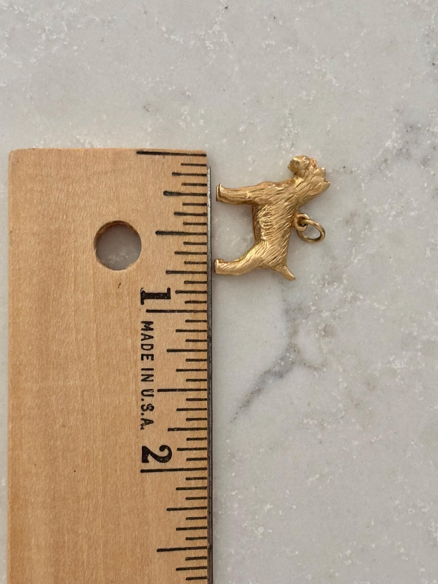 Vintage Scotty Terrier Dog Charm 14K