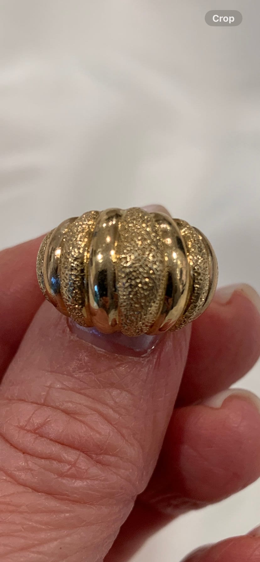 Vintage Wide Gold Dome Ring 14K Yellow Gold