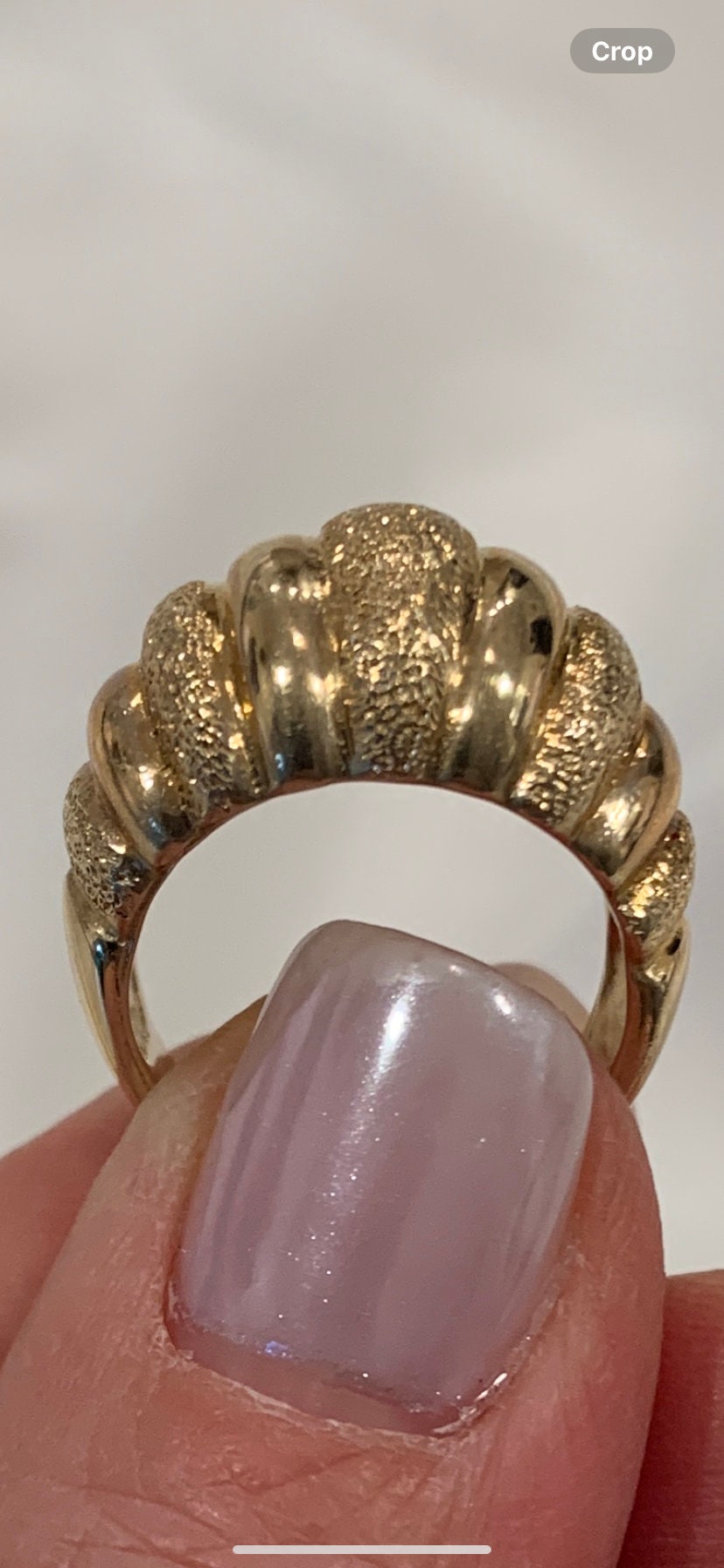 Vintage Wide Gold Dome Ring 14K Yellow Gold