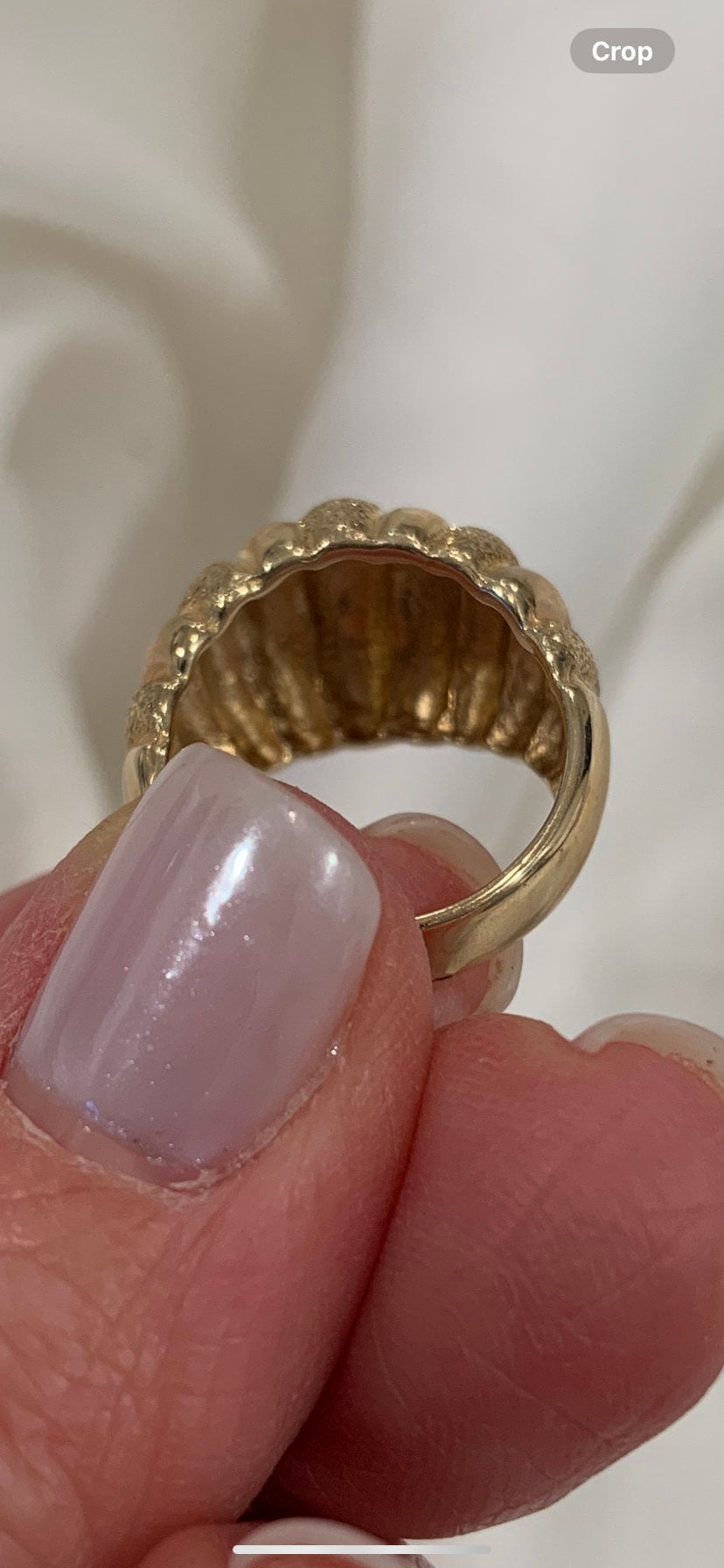 Vintage Wide Gold Dome Ring 14K Yellow Gold