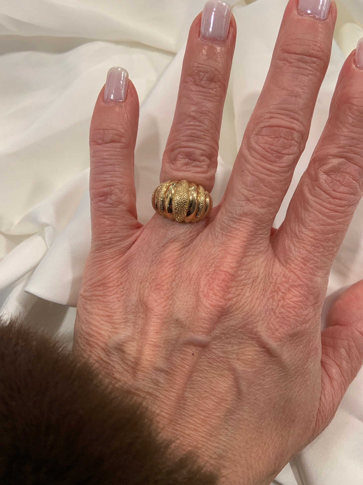 Vintage Wide Gold Dome Ring 14K Yellow Gold